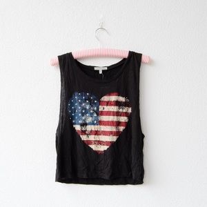 USA heart crop top
